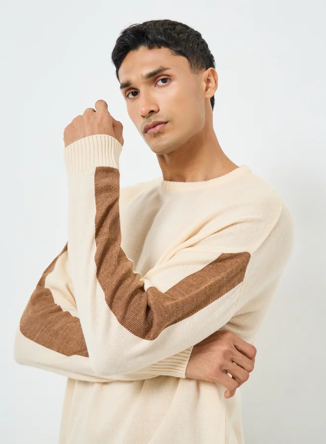 ستايلي سويتر بأكمام كتل ألوان وقصة واسعة